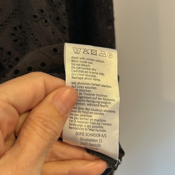 Sofie Schnoor Eyelet Lace Women's Top Black - Picture 10 of 12